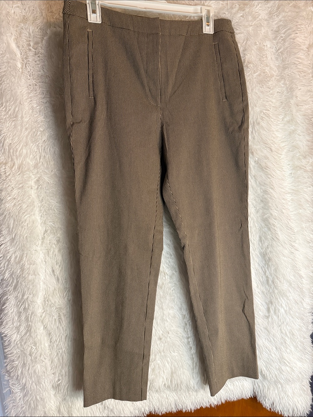 Worthington Brown Cropped Houndstooth Ankle Pants